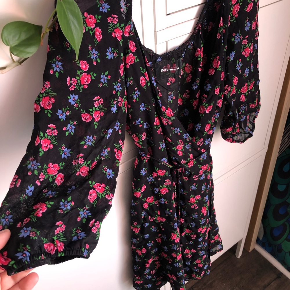 Reformation Everleigh Floral Wrap Mini Dress